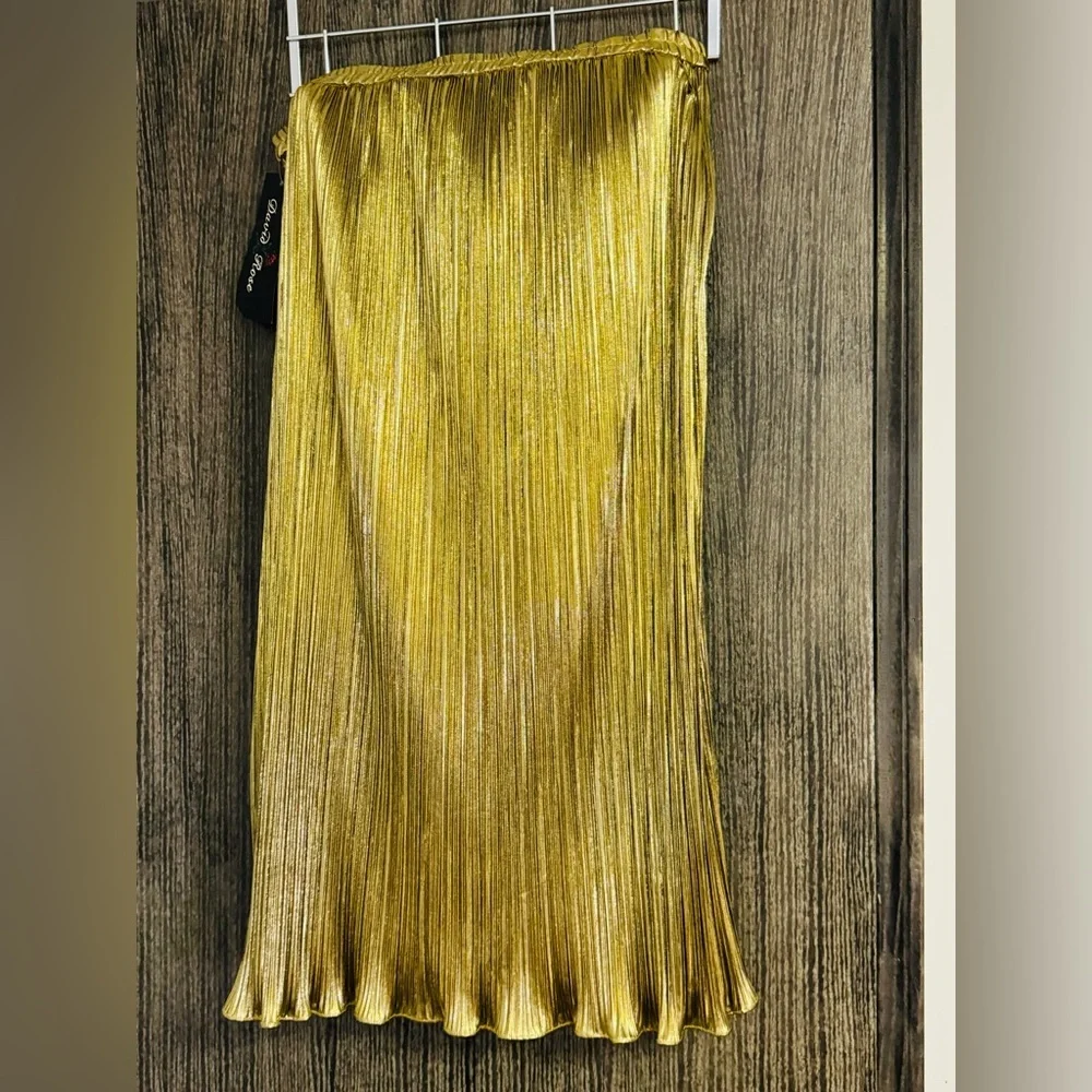 Vintage David Rose Women’s  Long Skirt Gold/ Black  Size XL made in USA